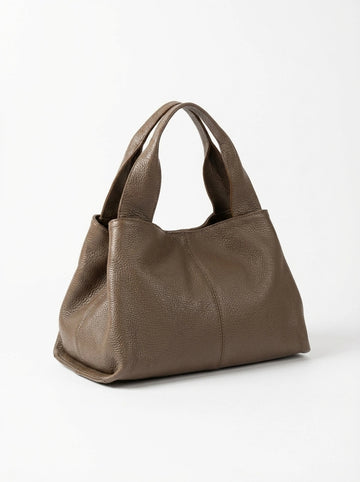 Soft grained leather tote bag