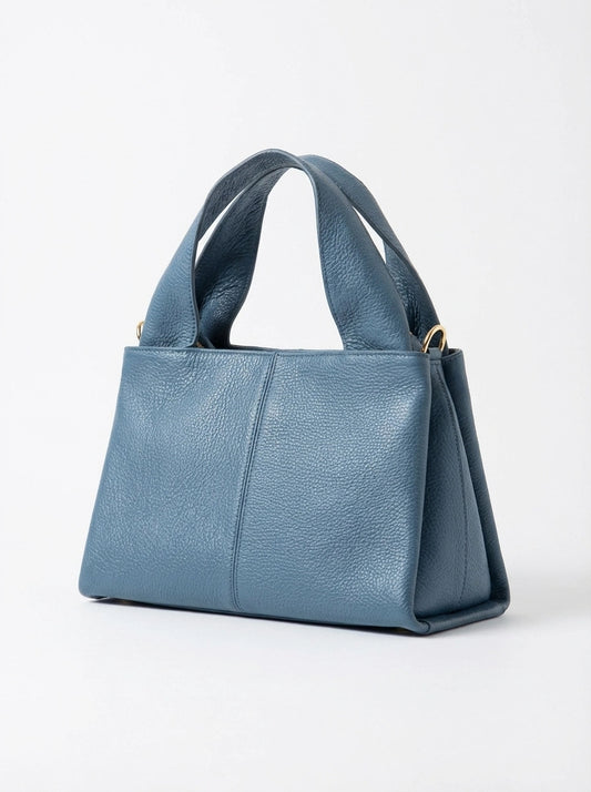 Soft grained leather tote bag