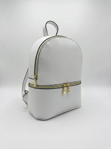 Versatile Casual Backpack in Grained Leather