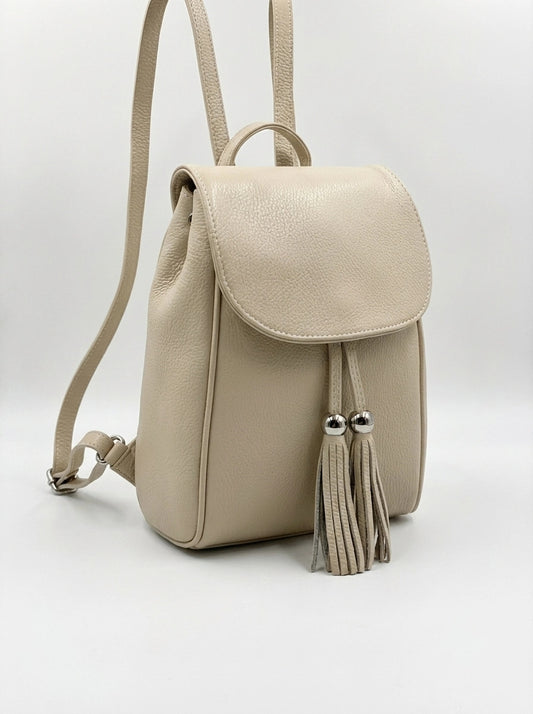Crossbody Backpack with Zipper and Fringe