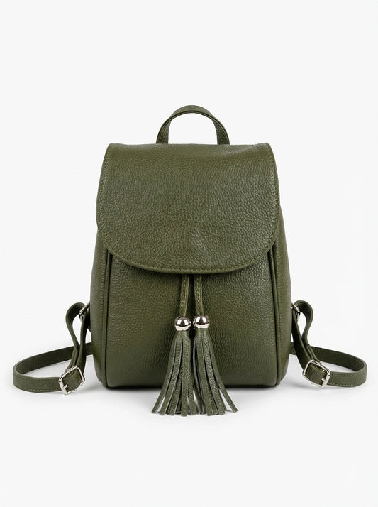 Crossbody Backpack with Zipper and Fringe