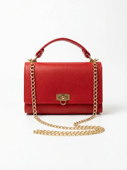 Leather handbag and shoulder bag
