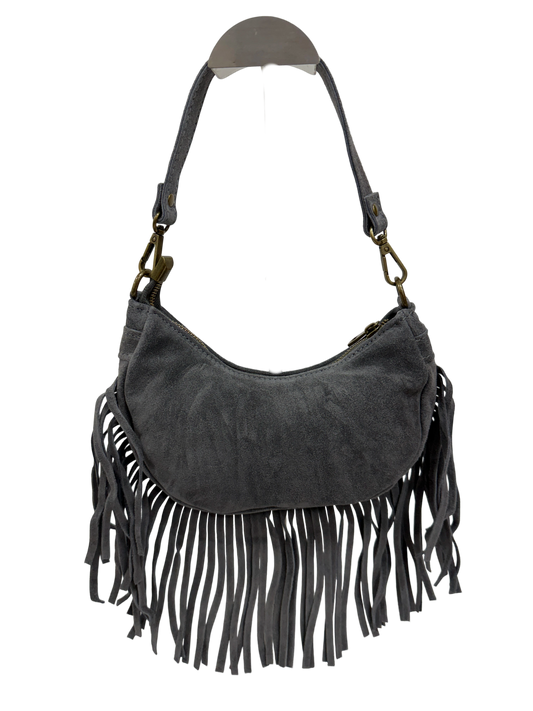 Suede bag with fringes